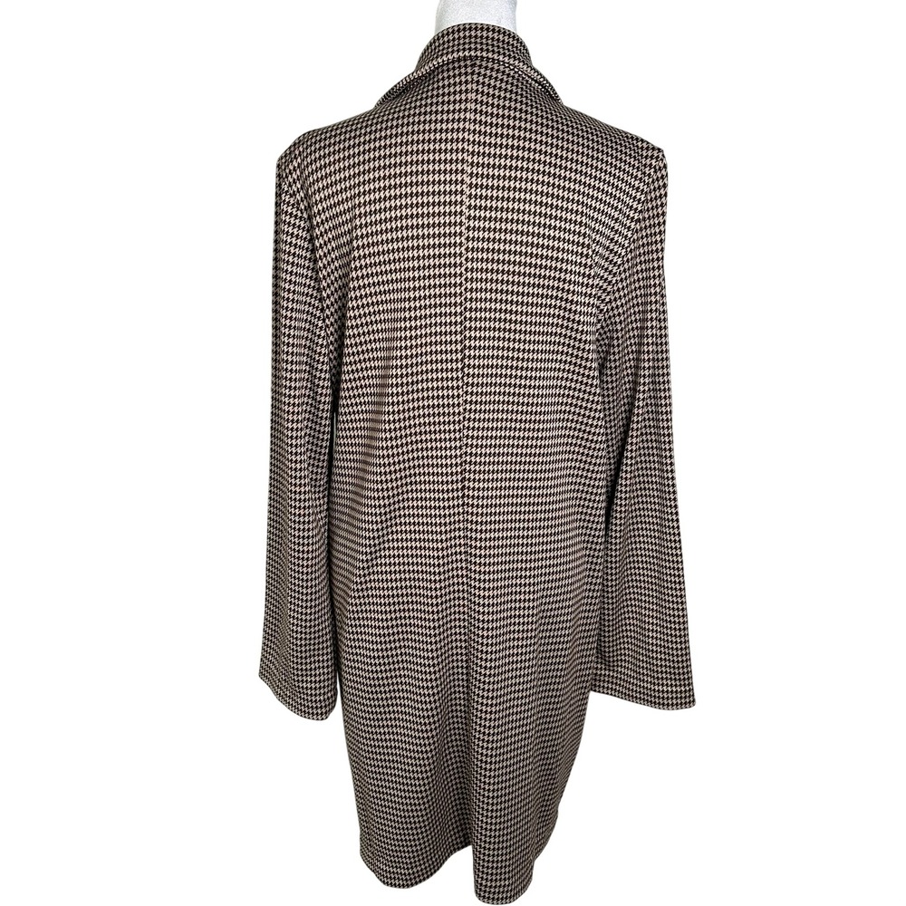 Philosophy Republic Clothing Coat Medium Brown Houndstooth Longline Blazer - Picture 4 of 7